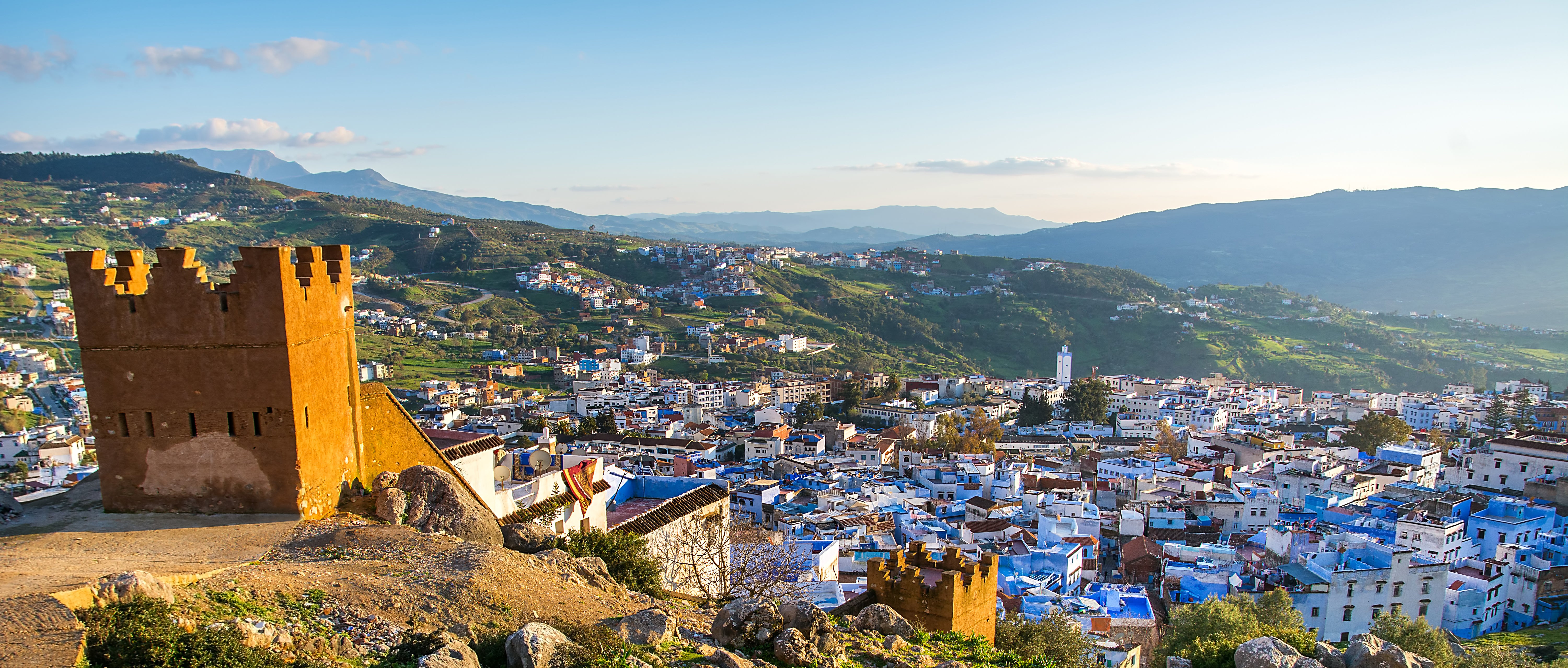 Vue en hauteur sur les terres du Rif - Chefchaouen Maroc